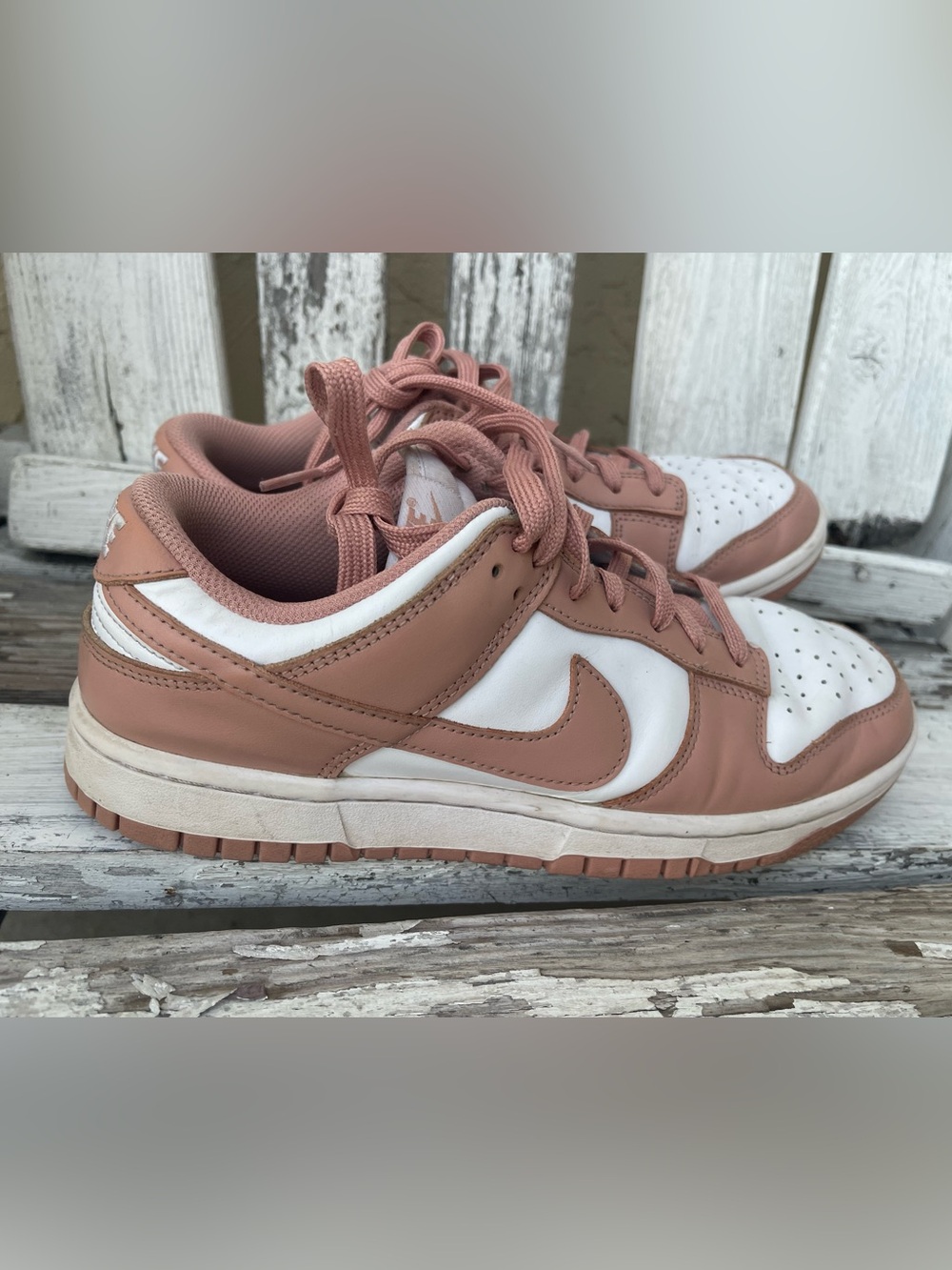 Nike Dunk Low Retro Rose Whisper DD1503-118 Women’s White Pink Leather Sneakers
